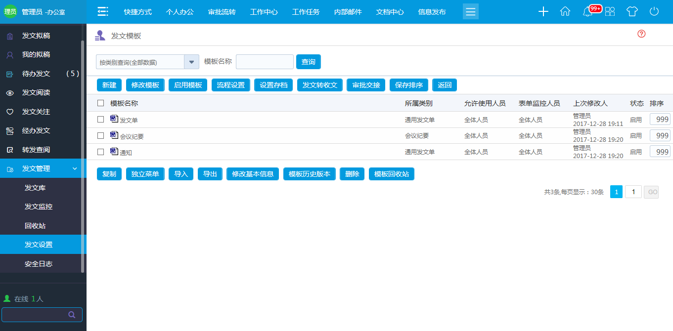 oa發(fā)文模板設(shè)置 oa發(fā)文模板設(shè)置